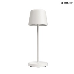 battery table lamp CANIS MINI IP65, white matt dimmable