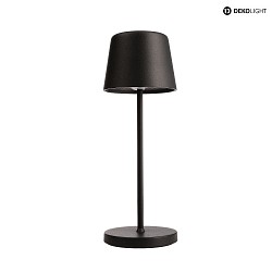 battery table lamp CANIS MINI IP65, black matt dimmable