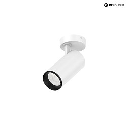 Plafoniera LUCEA TILT 15 CCT Switch, regolabile IP20, trasparente, bianco traffico dimmerabile