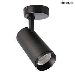 Plafoniera LUCEA TILT 15 CCT Switch, regolabile IP20, trasparente, nero jet dimmerabile