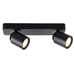 Plafoniera LIBRAE LINEAR II 2-Lampadine, regolabile GU10 IP20, grigio, opaco, nero jet dimmerabile