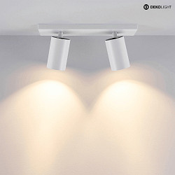 ceiling luminaire CAN TILT SQUARE 2 flames, square, swivelling, rotatable GU10 IP20, white dimmable
