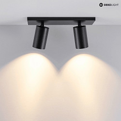 ceiling luminaire CAN TILT SQUARE 2 flames, square, swivelling, rotatable GU10 IP20, black dimmable