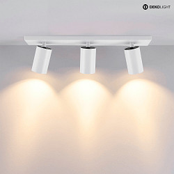 ceiling luminaire CAN TILT SQUARE 3 flames, square, swivelling, rotatable GU10 IP20, white dimmable