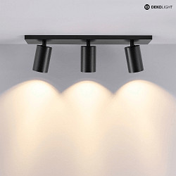 ceiling luminaire CAN TILT SQUARE 3 flames, square, swivelling, rotatable GU10 IP20, black dimmable