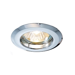 Recessed ceiling ring, fixed, voltage constant, 12V AC / DC, GU5.3 / MR16, 50W, chrome