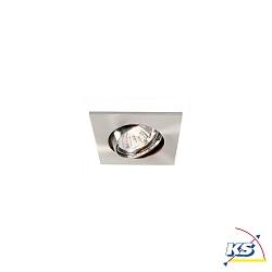 Recessed ceiling ring square, swivelling, voltage constant, 12V AC / DC, GU5.3 / MR16, 50W, brushed aluminum