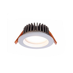 Recessed LED ceiling luminaire COB 95 round, 13W, current constant, 34,8V DC, 350mA, 3000K, white