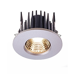 LED Deckeneinbauleuchte COB 68 IP65 rund, stromkonstant, 350mA, 8W, 4200K, Silber