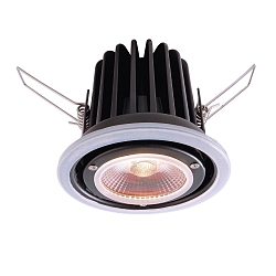 Recessed LED ceiling luminaire COB 68 MOOD BS-476 fire protection, 8W, 220-240V, 40, 200cm-2800K, IP65, black