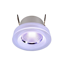 Recessed LED ceiling luminaire COB 68 ACRYL, 8W, 24V DC, 45, RGB, IP20, silver