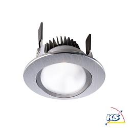 LED Deckeneinbauleuchte COB 68 CCT, 8W, 24V, 65, 250cm-6500K, IP20, Silber gebrstet