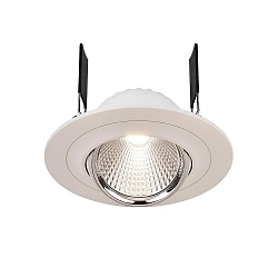 Recessed LED ceiling luminaire sATURN, 8W, 20-22V, 37, 4000K, IP20, white / chrome