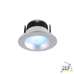 KapegoLED Deckeneinbauleuchte COB 94 RGBW, RGB + warmweiß, spannungskonstant, 24V DC, 16W, Silber gebürstet