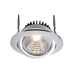 Apparecchio da incasso a soffitto COB-68-24V tensione costante IP20, chiaro, Argento spazzolato, trasparente dimmerabile