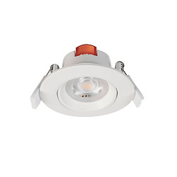 LED Sanierungs-Downlight SMD-68-230V-RUND, IP20, schwenkbar 36, dimmbar, 6.5W 3000K 540lm 45, verkehrsweiss