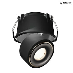 Plafonnier encastr UNI II TILT 350MA 2 ples, courant constant, pivotant  la cardan IP20, noir profond gradable