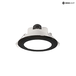 Plafonnier encastr ACRUX 90 CCT Switch, avec anneau dcoratif IP20, noir, blanche gradable