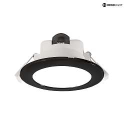Apparecchio da incasso a soffitto ACRUX 145 CCT Switch, con anello decorativo IP20, nero, bianco dimmerabile