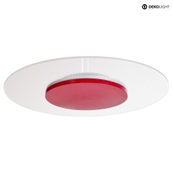 Plafoniera ZANIAH 37 IP20, rosso, trasparente, bianco dimmerabile