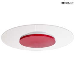 Plafoniera ZANIAH 42 IP20, rosso, trasparente, bianco dimmerabile