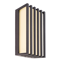 LED Auenwandleuchte GRUMIUM ECKIG CCT IV - Linien vertikal, IP54, 10W 3000/4000K (CCT Switch) 300lm, dunkelgrau