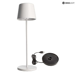 battery table lamp BUNDLE CANIS set of 1, with charger IP65, mat, white dimmable
