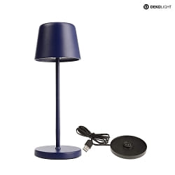 battery table lamp BUNDLE CANIS MINI set of 1, with charger IP65, mat, cobalt blue dimmable