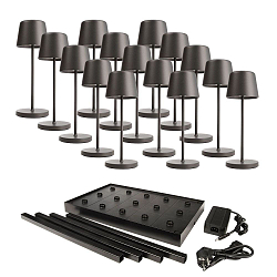 battery table lamp CANIS MINI GASTRO 15 pcs. IP65, beige dimmable