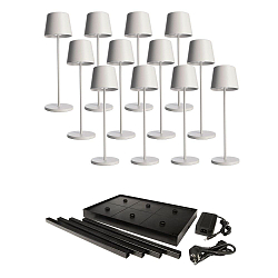 Lampada da tavolo a batteria CANIS GASTRO L con dimmer a sfioramento, con caricatore, 12 pezzi IP65, opaco