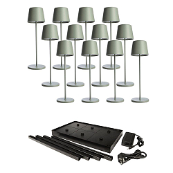 Lampada da tavolo a batteria CANIS GASTRO L con dimmer a sfioramento, con caricatore, 12 pezzi IP65, opaco