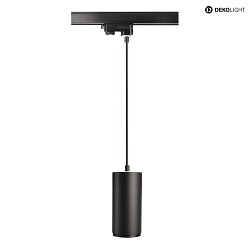 Faretto trifase LUCEA 20 IP20, trasparente, nero jet dimmerabile