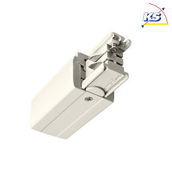 Accessories for 3-phase track system D LINE - electrical feed left, 220-240V AC / 50-60Hz, white