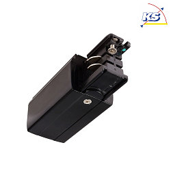 Accessories for 3-phase track system D LINE - electrical feed left, 220-240V AC / 50-60Hz, black