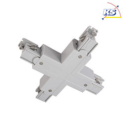 Accessories for 3-phase track system D LINE - X-coupler left-left-right-right, 220-240V AC / 50-60Hz, grey