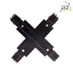 Accessories for 3-phase track system D LINE - X-coupler left-left-right-right, 220-240V AC / 50-60Hz, black