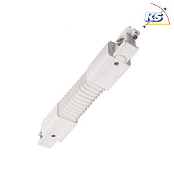 Accessories for 3-phase track system D LINE - flex coupler left-right, 220-240V AC / 50-60Hz, white