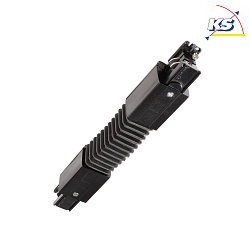 Zubehr fr 3-Phasen-Schienensystem D LINE - Flexverbinder links-rechts, 220-240V AC / 50-60Hz, Schwarz