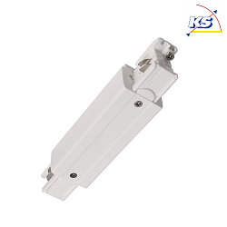 Accessories for 3-phase track system D LINE - electrical straight coupler with feed option left-right, white