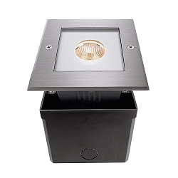 Outdoor LED Bodeneinbaustrahler COB, quadratisch, symmetrisch, IP67, 220-240V AC, 6W 3000K 25, Edelstahl