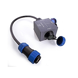 Outdoor distributor WEIPU, 2-fold, supply 30cm, IP67, 24 volt, 4-pin