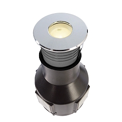Outdoor LED in-ground luminaire ALZIRR II, symmetrical, IP67, 24V DC, 2.4W 3000K 150lm 450cd 30, stainless steel