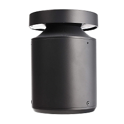 Paletto luminoso FARO 25 con ottica a lente, cablato attraverso IP65, grigio scuro dimmerabile