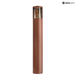 bollard lamp FACADO II 650MM TONED round E27 IP65, mat, rust dimmable