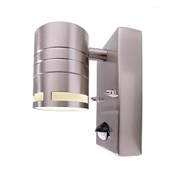 Wall luminaire ZILLY II DOWN, 35W, with motion detector, GU10, 220-240V, IP44, stainless steel, silver