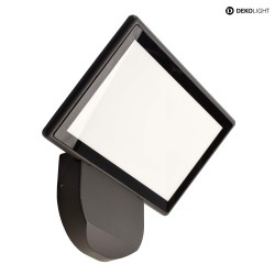 LED Auenwandleuchte ALKES L, IP65, 220-240V AC, 36W 3000K, Kopf 45 geneigt, Anthrazit, ohne Sensor
