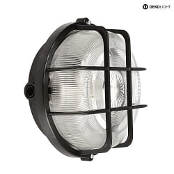 wall and ceiling luminaire SOTANO RETRO round E27 IP44, black dimmable