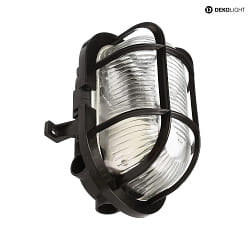 wall and ceiling luminaire SOTANO RETRO oval E27 IP44, black dimmable