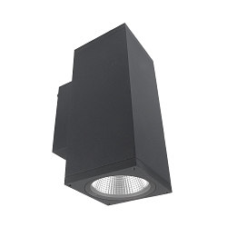 wall luminaire PRO SQUARE 100 UP&DOWN 2 flames, square, CCT Switch IP65, dark grey dimmable