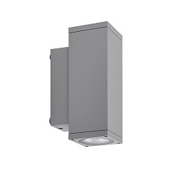 wall luminaire PRO SQUARE 70 UP&DOWN 2 flames, square, CCT Switch IP65, light grey dimmable